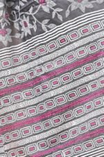 Black Floral Pure Gachi Tussar Kantha Saree - Image 6